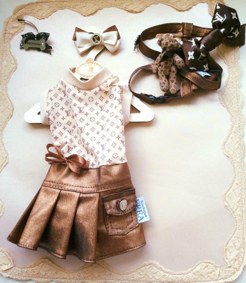 Рокличка и панделка “My Yorkie Fashion Icon collection by FREA”, нагръдниче "My TeddyBear collection by FREA"